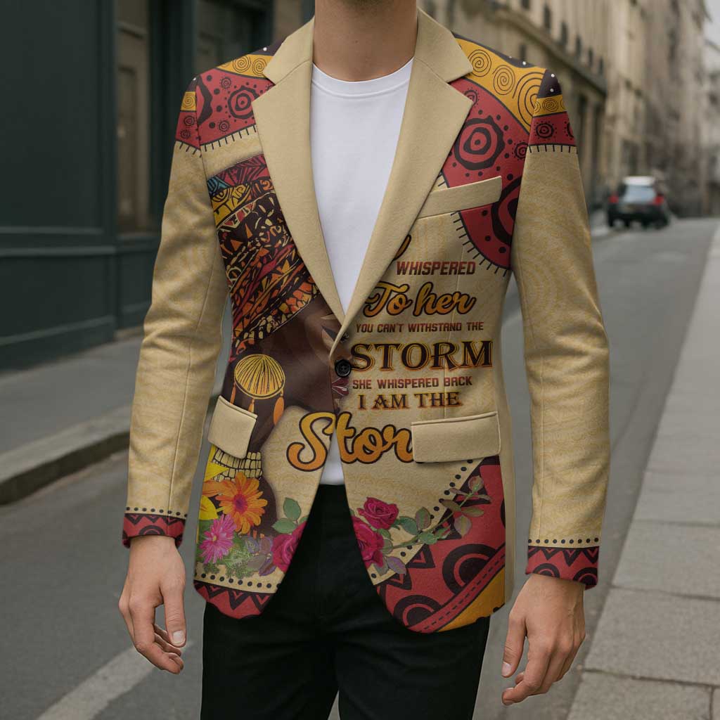Black History Month Blazer African Woman Afro I Am The Storm - Wonder Print Shop