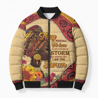 Black History Month Bomber Puffer Jacket African Woman Afro I Am The Storm - Wonder Print Shop