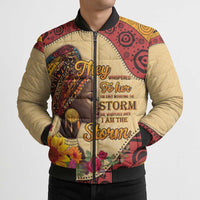 Black History Month Bomber Puffer Jacket African Woman Afro I Am The Storm - Wonder Print Shop
