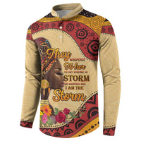 Black History Month Button Sweatshirt African Woman Afro I Am The Storm - Wonder Print Shop