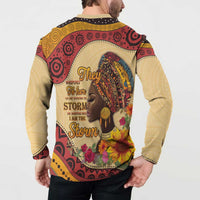 Black History Month Button Sweatshirt African Woman Afro I Am The Storm - Wonder Print Shop