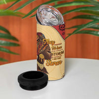 Black History Month 4 in 1 Can Cooler Tumbler African Woman Afro I Am The Storm - Wonder Print Shop