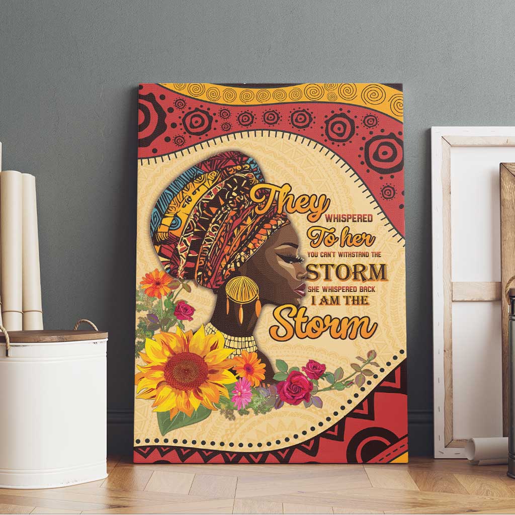 Black History Month Canvas Wall Art African Woman Afro I Am The Storm - Wonder Print Shop