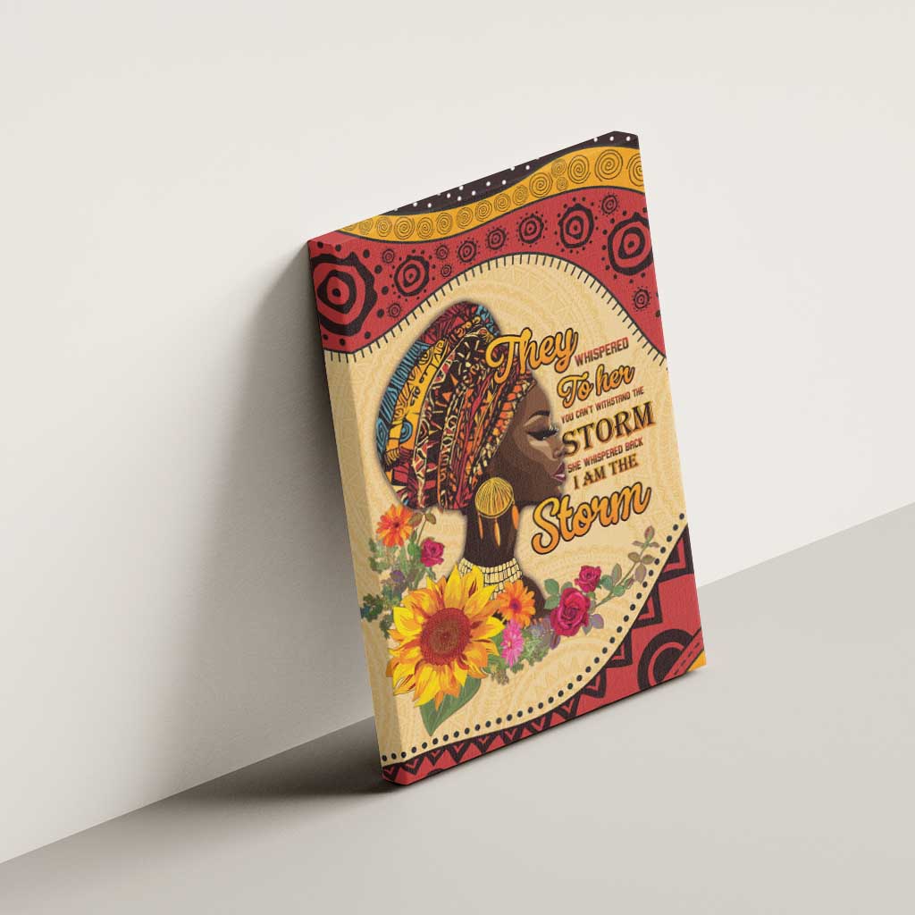 Black History Month Canvas Wall Art African Woman Afro I Am The Storm - Wonder Print Shop