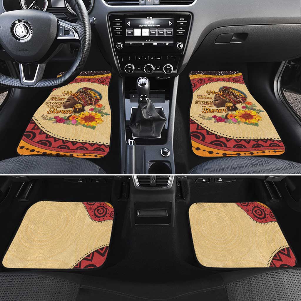 Black History Month Car Mats African Woman Afro I Am The Storm - Wonder Print Shop