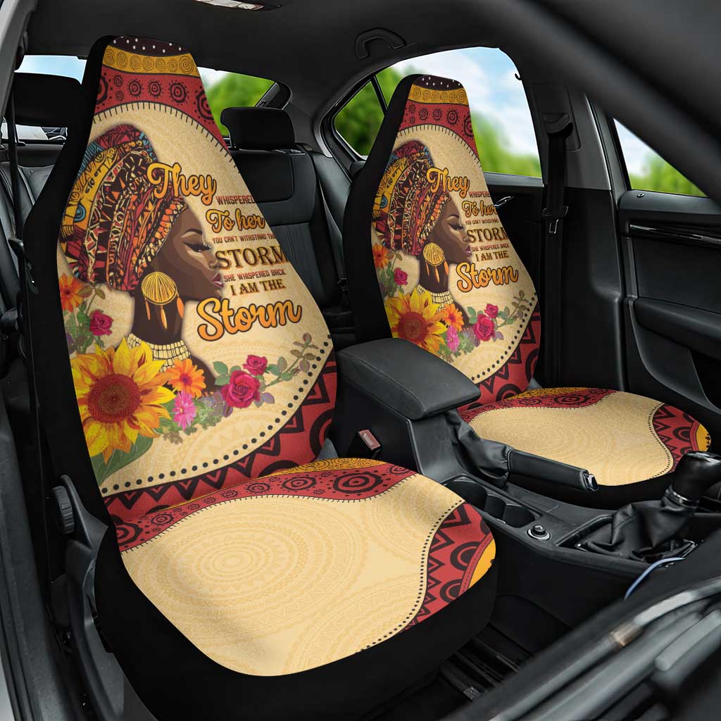 Black History Month Car Seat Cover African Woman Afro I Am The Storm - Wonder Print Shop