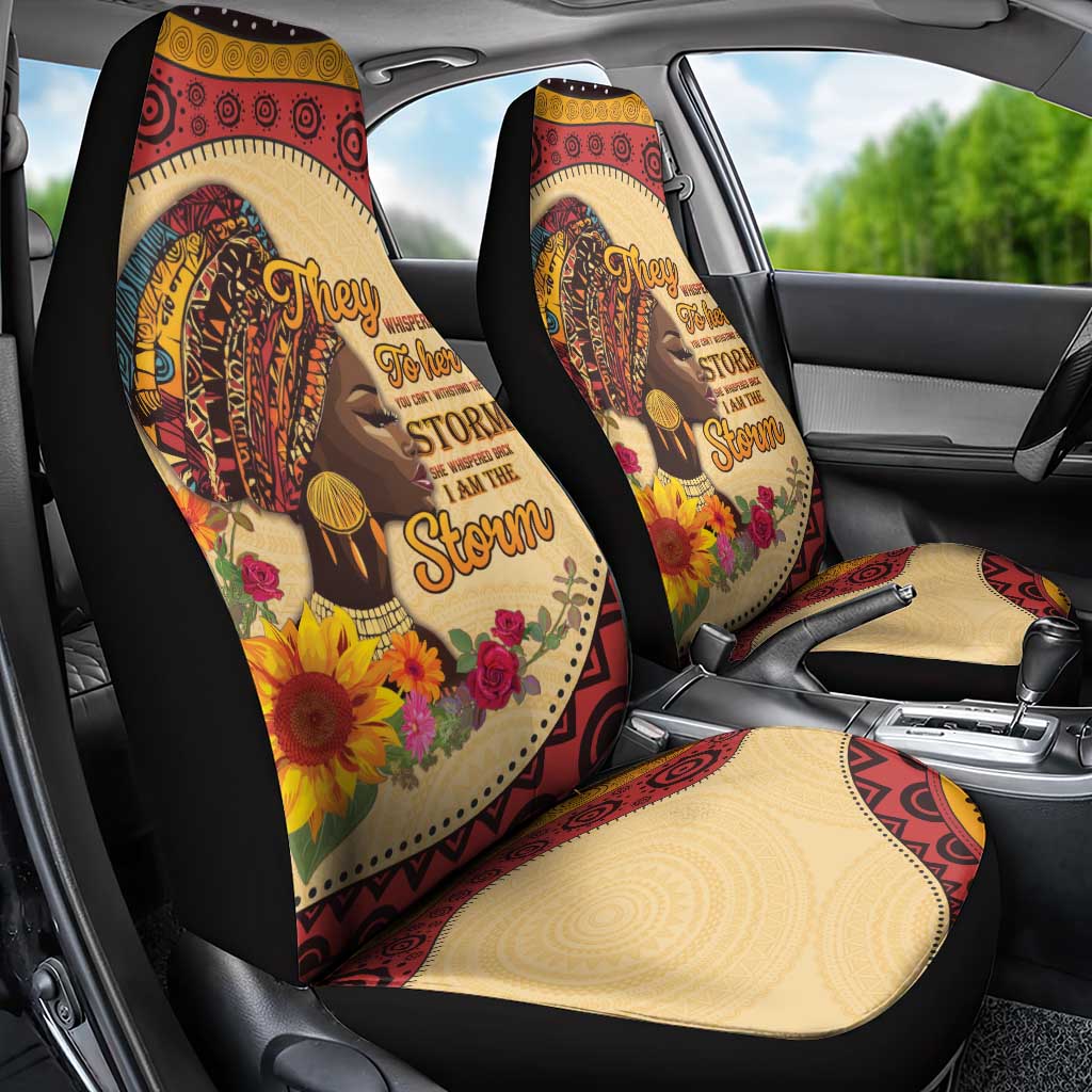Black History Month Car Seat Cover African Woman Afro I Am The Storm - Wonder Print Shop