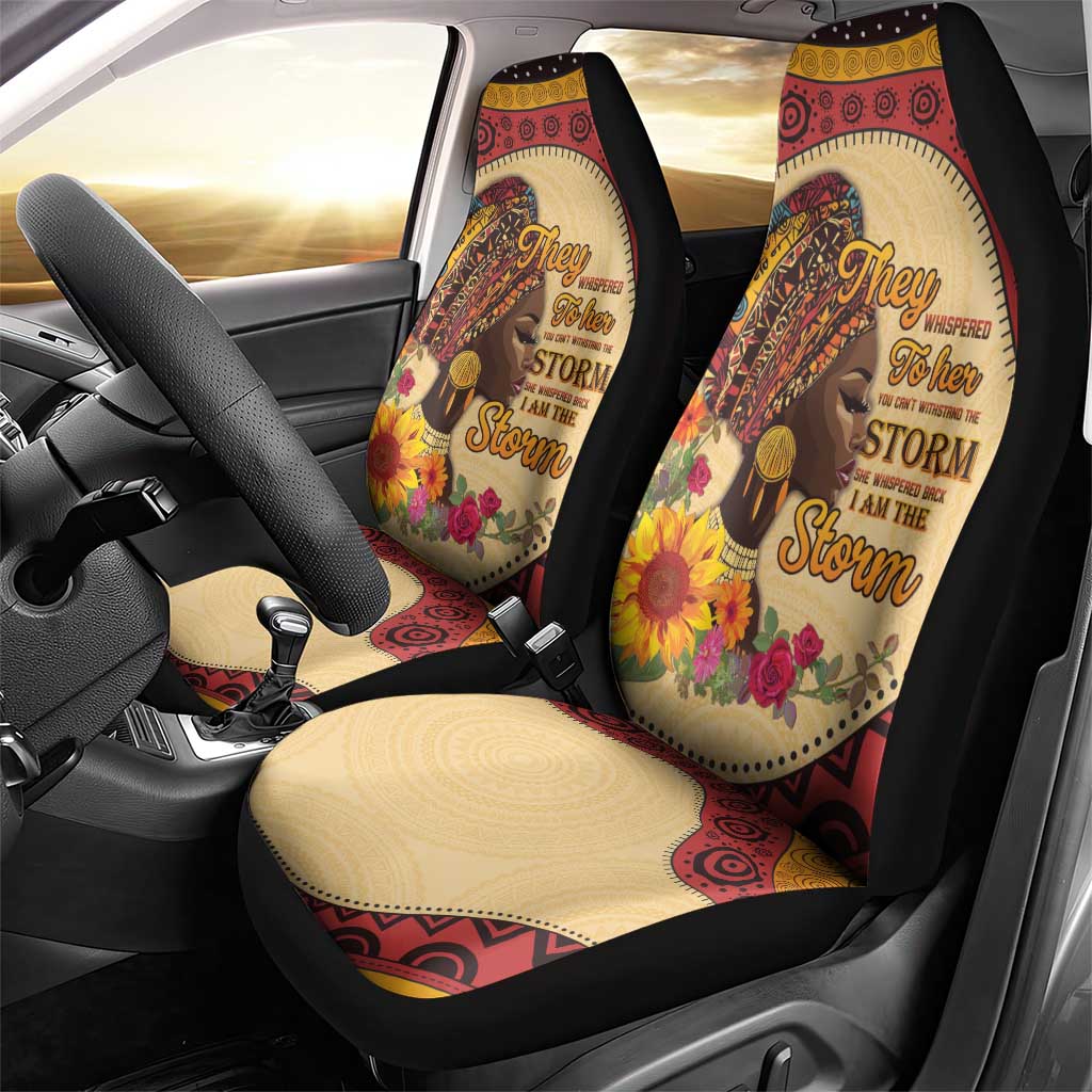 Black History Month Car Seat Cover African Woman Afro I Am The Storm - Wonder Print Shop