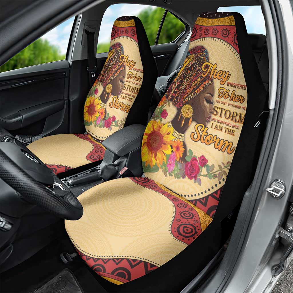 Black History Month Car Seat Cover African Woman Afro I Am The Storm - Wonder Print Shop