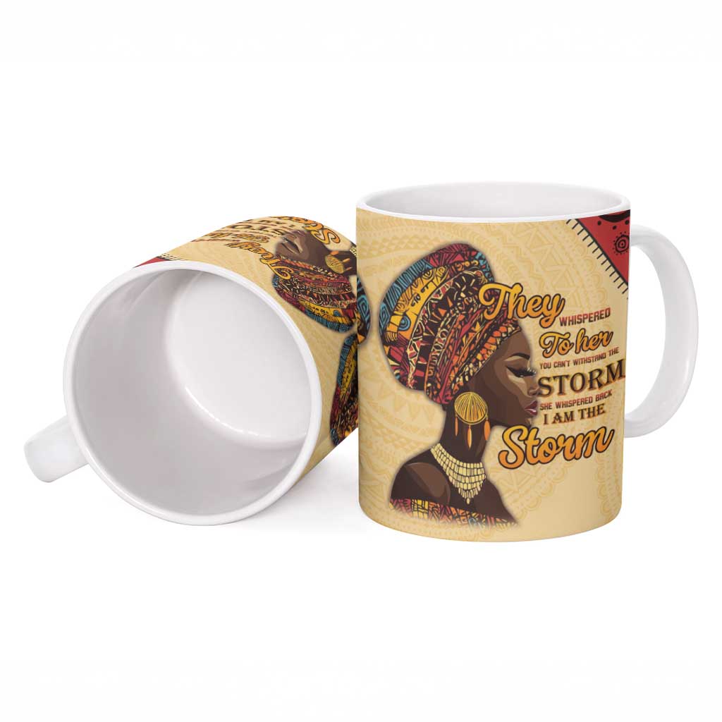 Black History Month Ceramic Mug African Woman Afro I Am The Storm - Wonder Print Shop