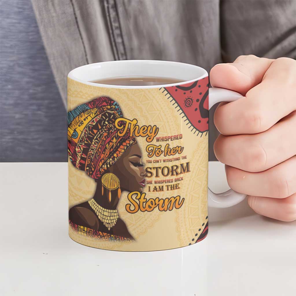 Black History Month Ceramic Mug African Woman Afro I Am The Storm - Wonder Print Shop