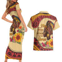 Black History Month Couples Matching Short Sleeve Bodycon Dress and Hawaiian Shirt African Woman Afro I Am The Storm - Wonder Print Shop