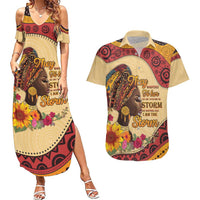 Black History Month Couples Matching Summer Maxi Dress and Hawaiian Shirt African Woman Afro I Am The Storm - Wonder Print Shop