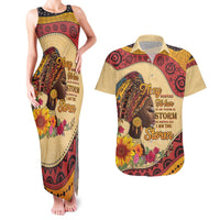 Black History Month Couples Matching Tank Maxi Dress and Hawaiian Shirt African Woman Afro I Am The Storm - Wonder Print Shop