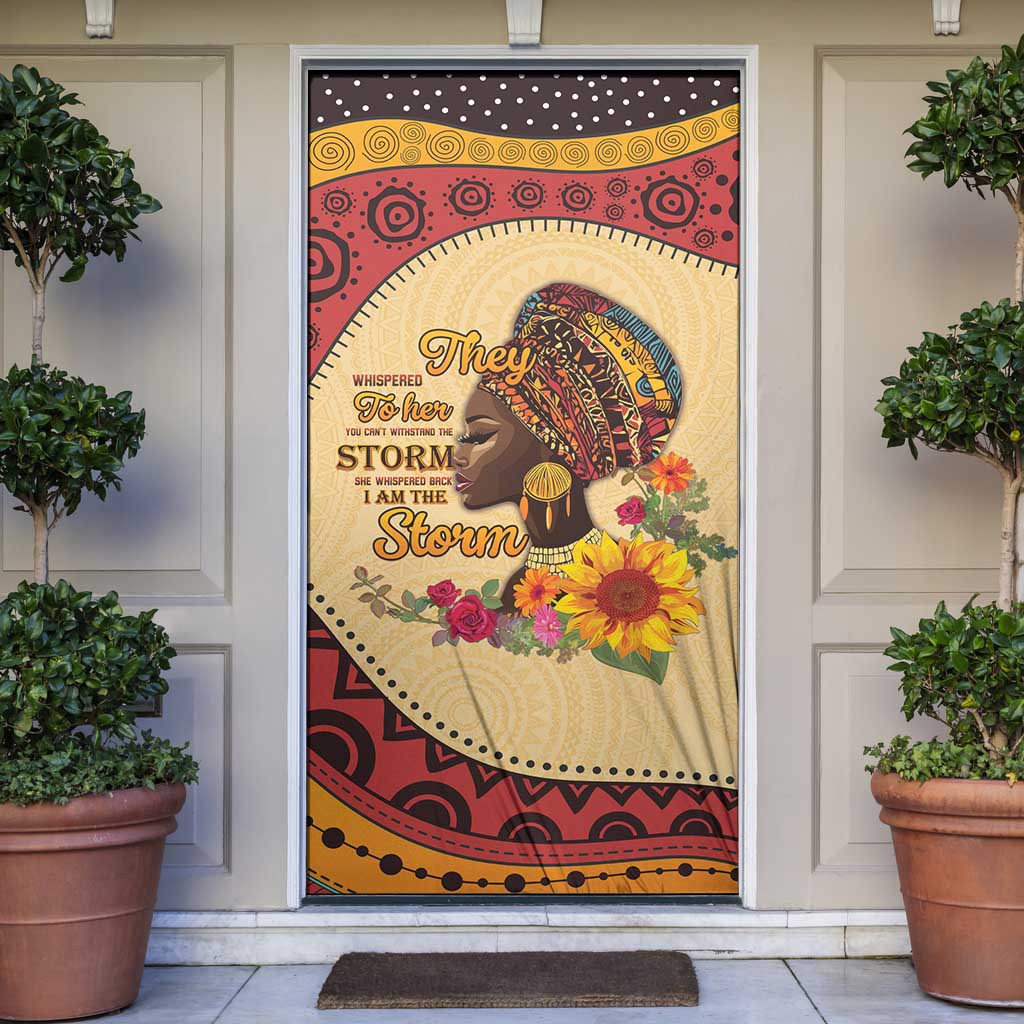 Black History Month Door Cover African Woman Afro I Am The Storm - Wonder Print Shop