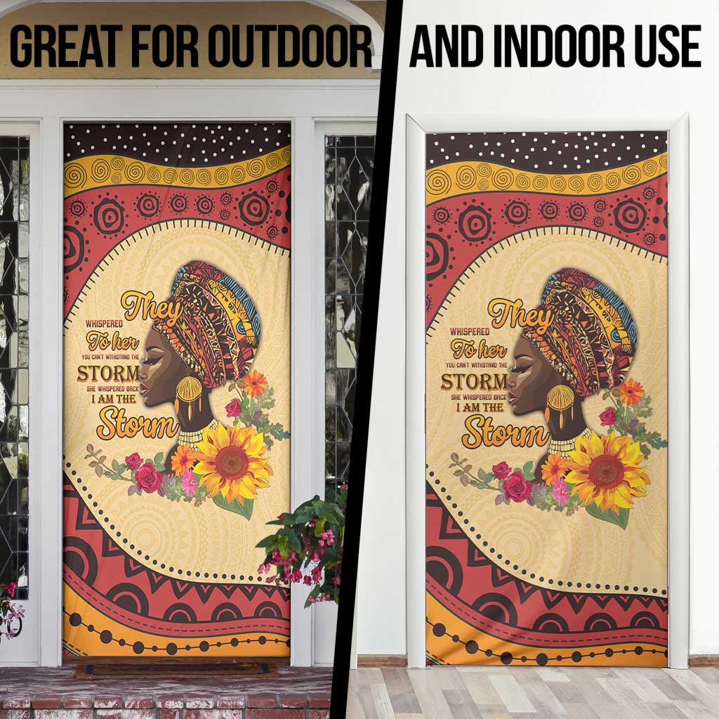 Black History Month Door Cover African Woman Afro I Am The Storm - Wonder Print Shop