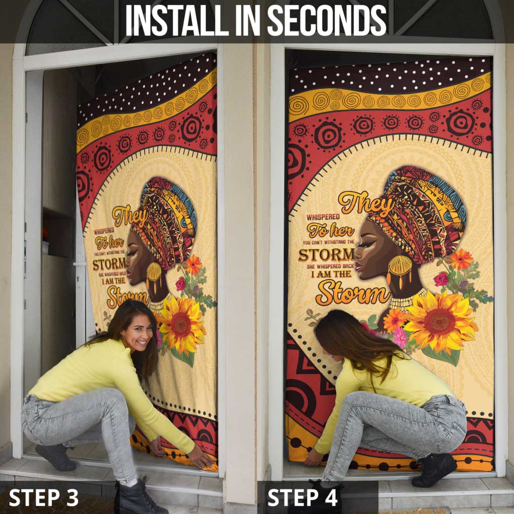 Black History Month Door Cover African Woman Afro I Am The Storm - Wonder Print Shop