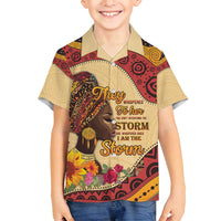 Black History Month Family Matching Long Sleeve Bodycon Dress and Hawaiian Shirt African Woman Afro I Am The Storm - Wonder Print Shop