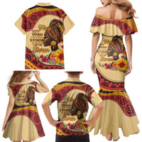 Black History Month Family Matching Mermaid Dress and Hawaiian Shirt African Woman Afro I Am The Storm - Wonder Print Shop