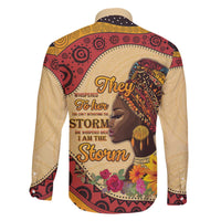 Black History Month Family Matching Off The Shoulder Long Sleeve Dress and Hawaiian Shirt African Woman Afro I Am The Storm - Wonder Print Shop