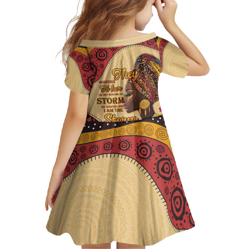 Black History Month Family Matching Off Shoulder Maxi Dress and Hawaiian Shirt African Woman Afro I Am The Storm - Wonder Print Shop