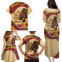Black History Month Family Matching Puletasi and Hawaiian Shirt African Woman Afro I Am The Storm - Wonder Print Shop