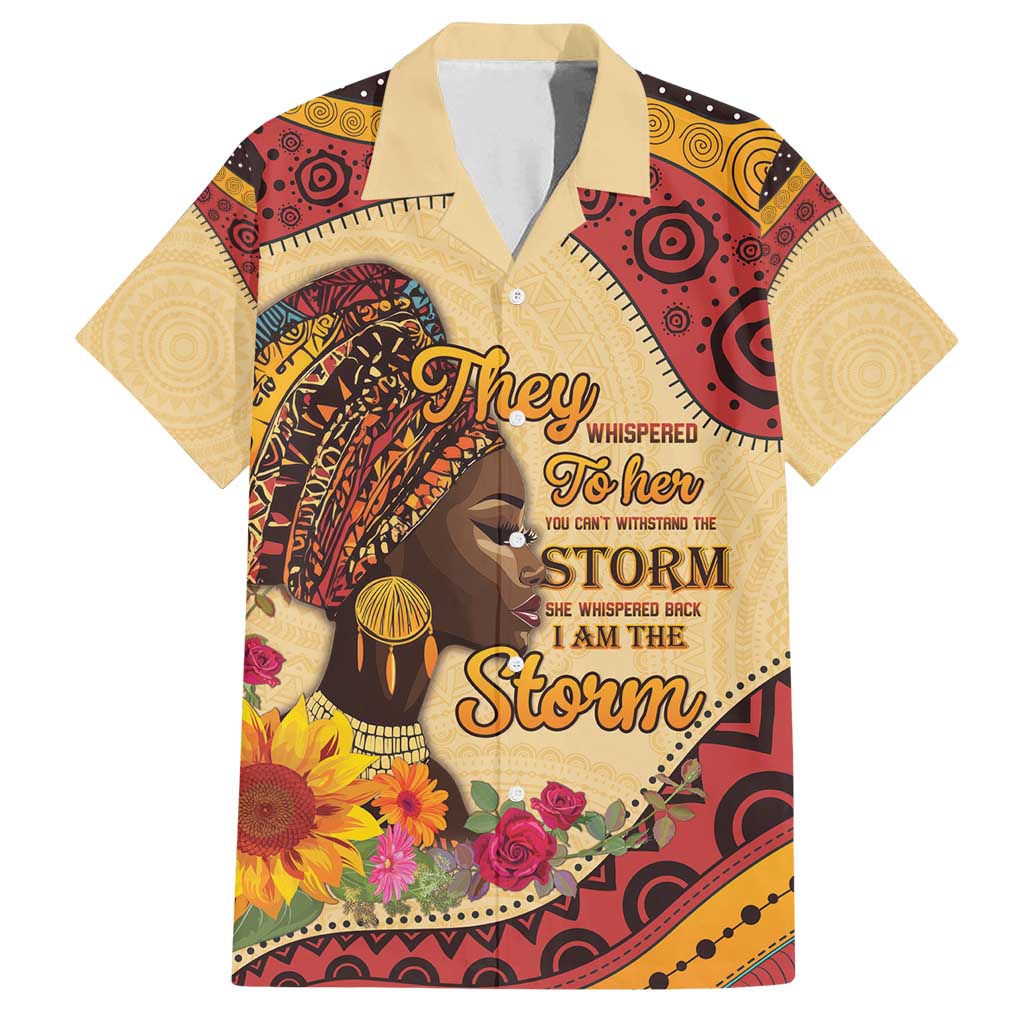 Black History Month Family Matching Tank Maxi Dress and Hawaiian Shirt African Woman Afro I Am The Storm - Wonder Print Shop