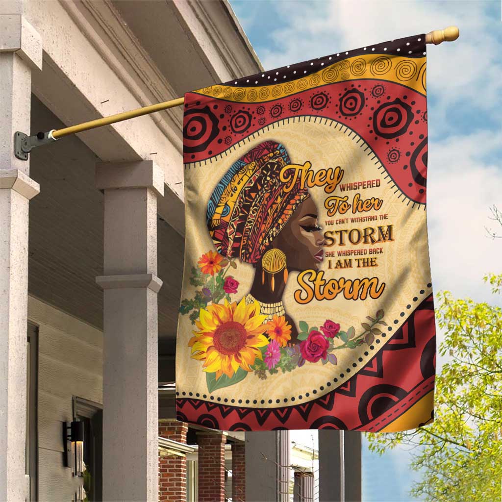 Black History Month Garden Flag African Woman Afro I Am The Storm - Wonder Print Shop