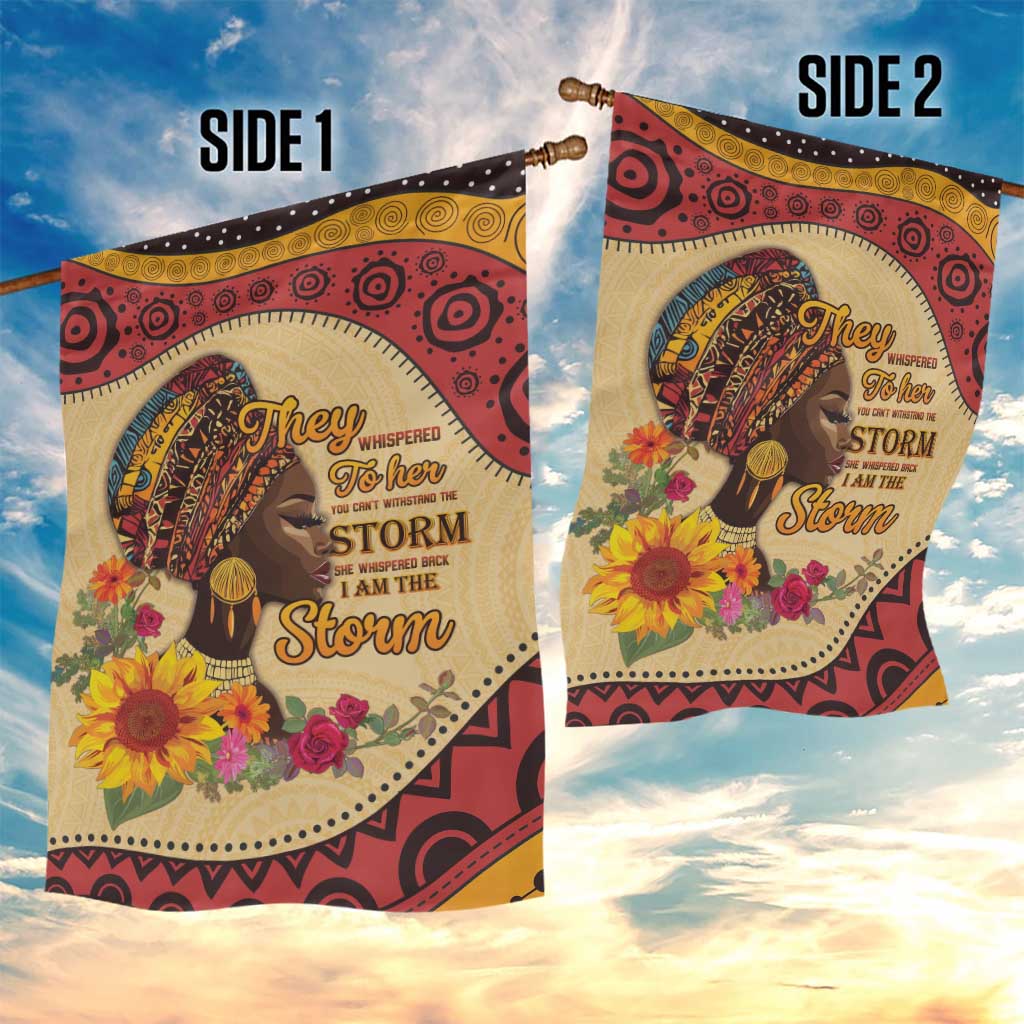 Black History Month Garden Flag African Woman Afro I Am The Storm - Wonder Print Shop