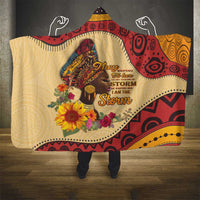 Black History Month Hooded Blanket African Woman Afro I Am The Storm - Wonder Print Shop