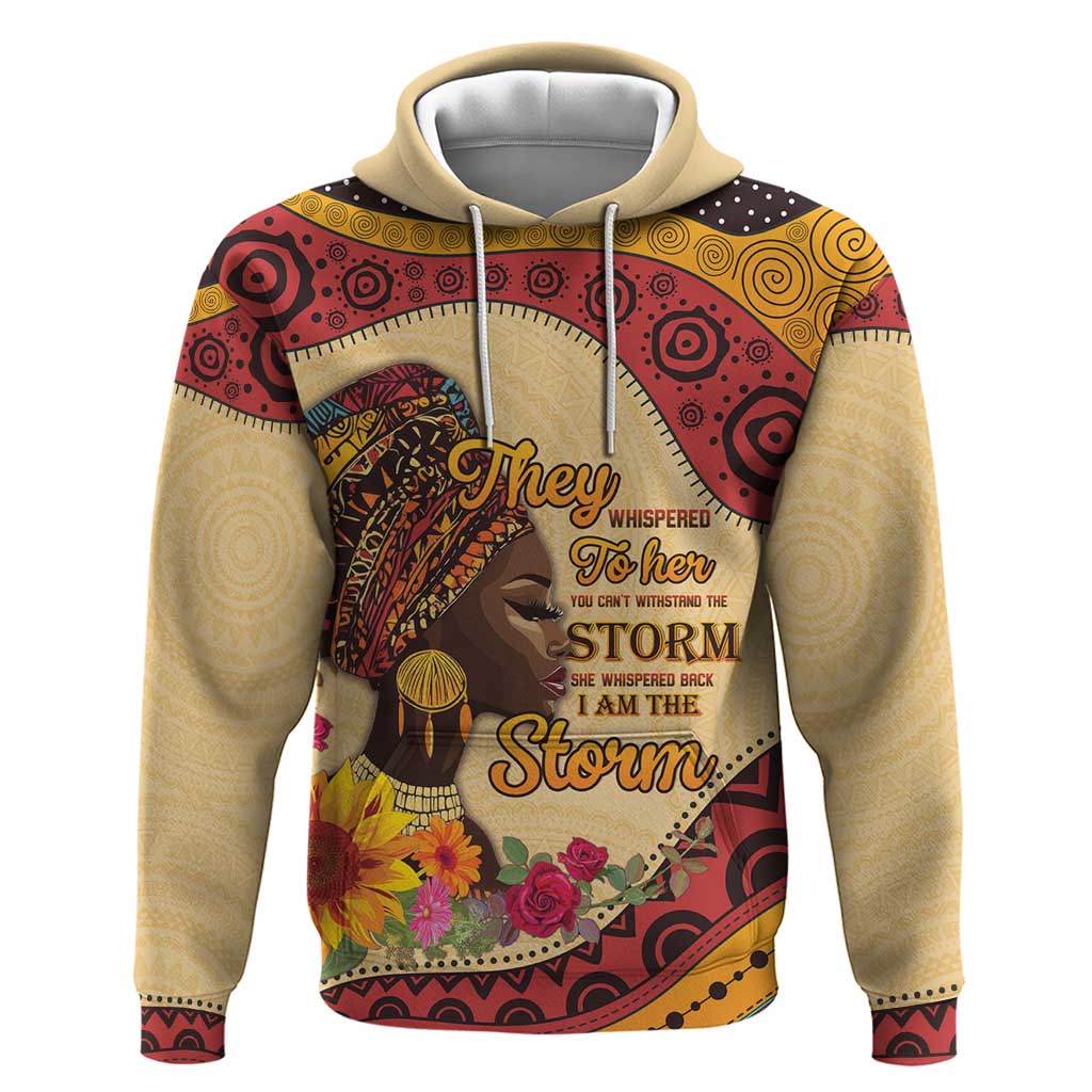 Black History Month Hoodie African Woman Afro I Am The Storm - Wonder Print Shop