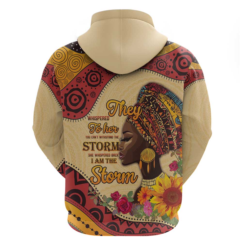 Black History Month Hoodie African Woman Afro I Am The Storm - Wonder Print Shop