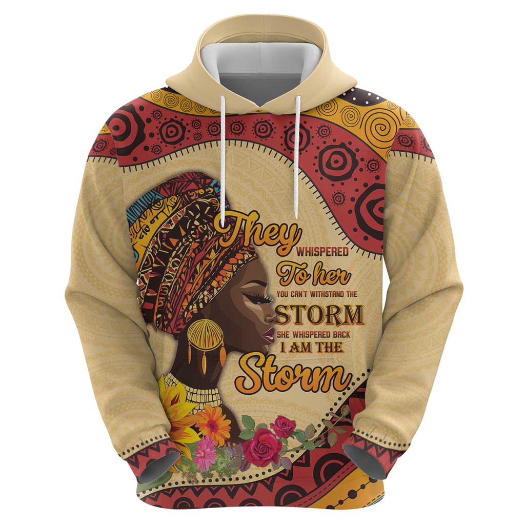 Black History Month Hoodie African Woman Afro I Am The Storm - Wonder Print Shop