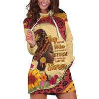 Black History Month Hoodie Dress African Woman Afro I Am The Storm - Wonder Print Shop