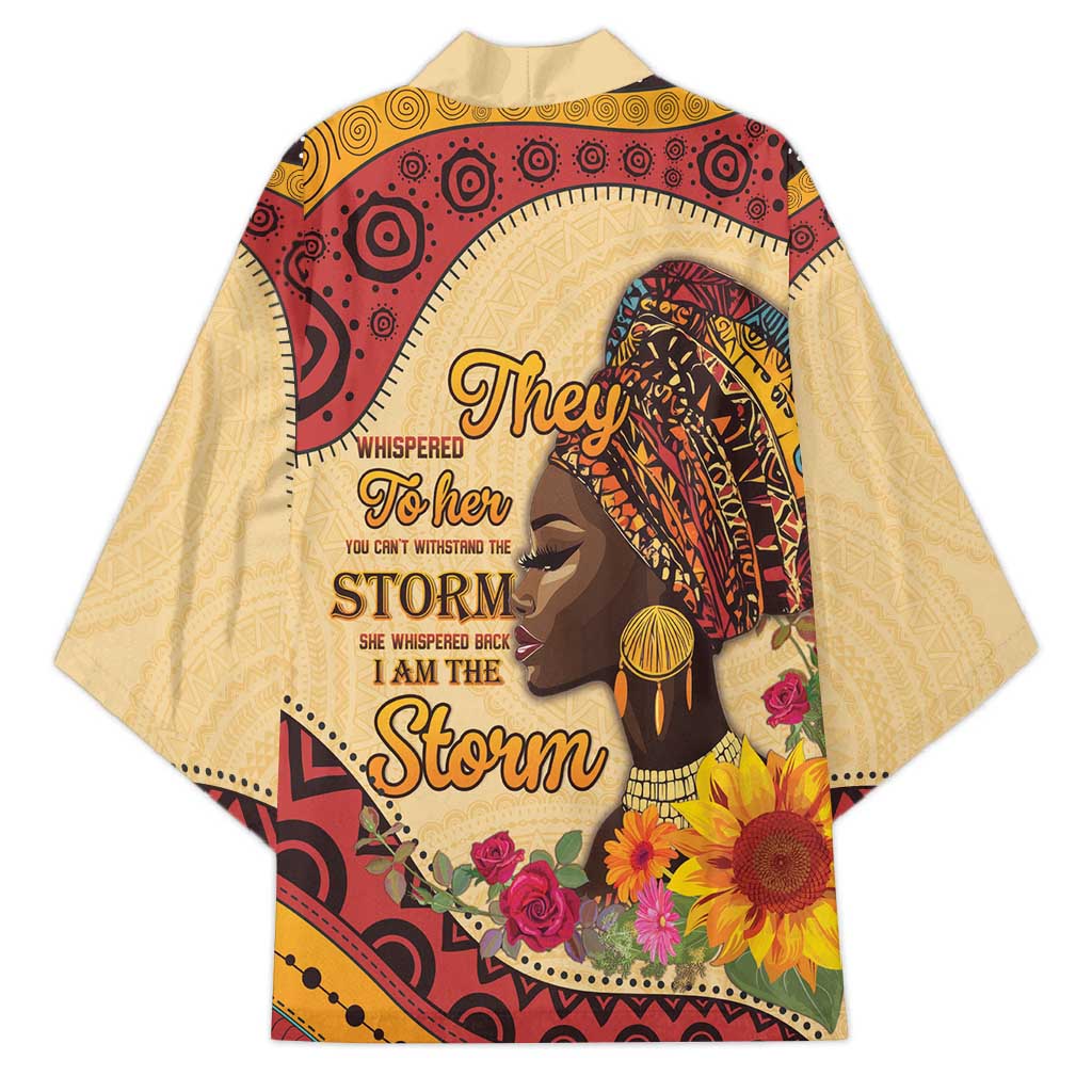 Black History Month Kimono African Woman Afro I Am The Storm - Wonder Print Shop
