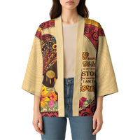Black History Month Kimono African Woman Afro I Am The Storm - Wonder Print Shop