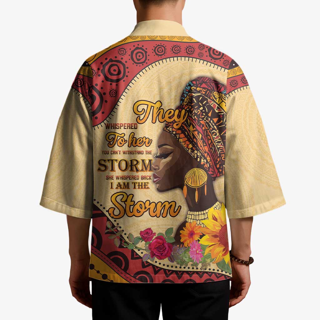 Black History Month Kimono African Woman Afro I Am The Storm - Wonder Print Shop