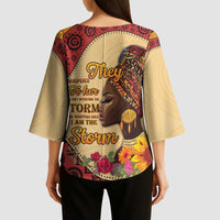 Black History Month Kimono Sleeve Blouse African Woman Afro I Am The Storm - Wonder Print Shop