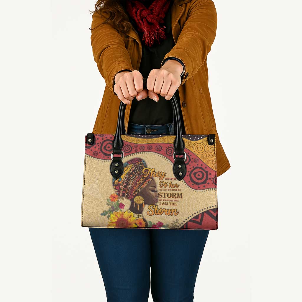 Black History Month Leather Bag African Woman Afro I Am The Storm - Wonder Print Shop