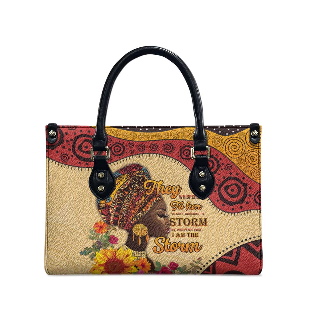 Black History Month Leather Bag African Woman Afro I Am The Storm - Wonder Print Shop