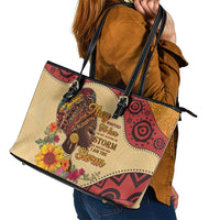 Black History Month Leather Tote Bag African Woman Afro I Am The Storm - Wonder Print Shop