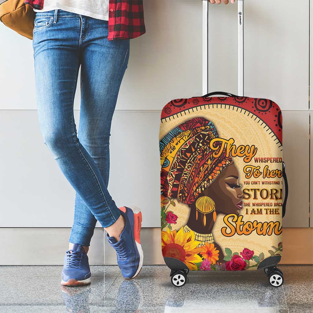 Black History Month Luggage Cover African Woman Afro I Am The Storm - Wonder Print Shop