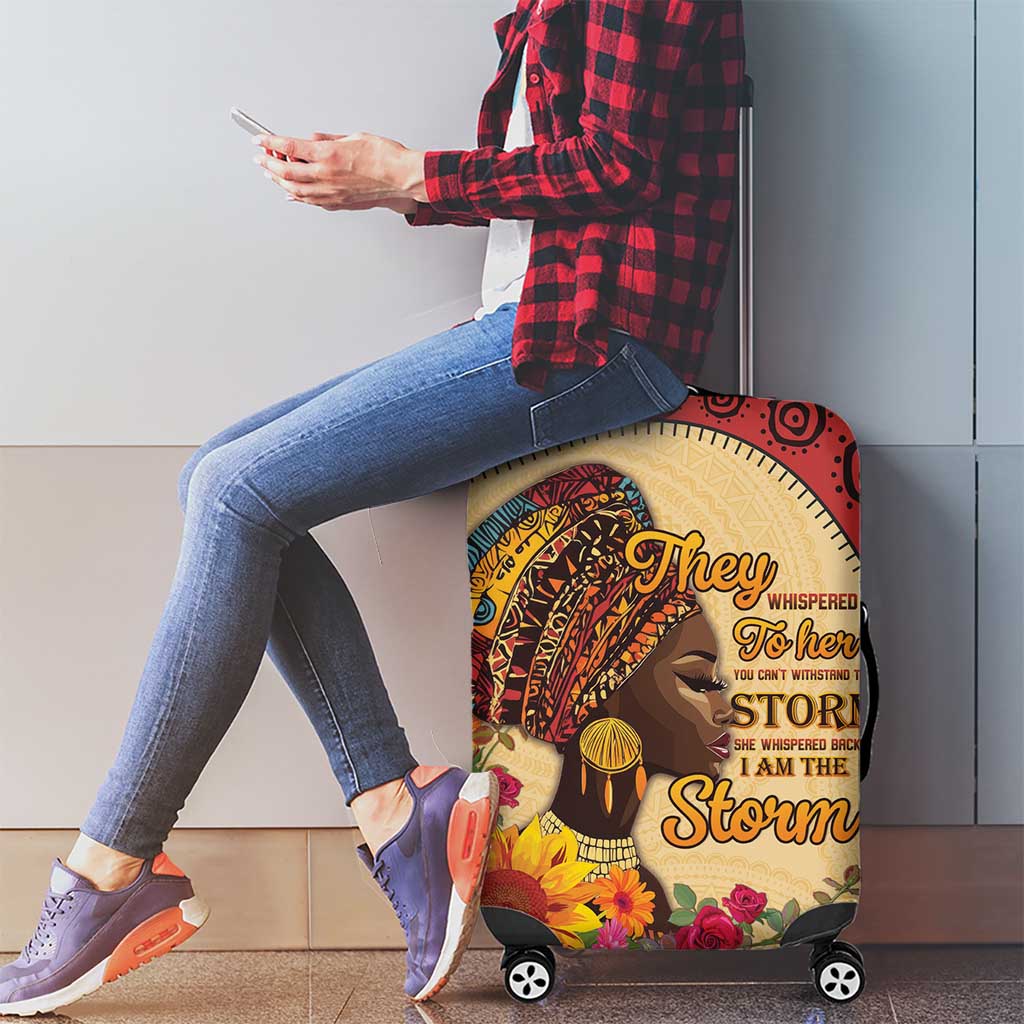 Black History Month Luggage Cover African Woman Afro I Am The Storm - Wonder Print Shop