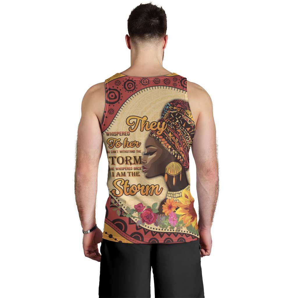 Black History Month Men Tank Top African Woman Afro I Am The Storm - Wonder Print Shop