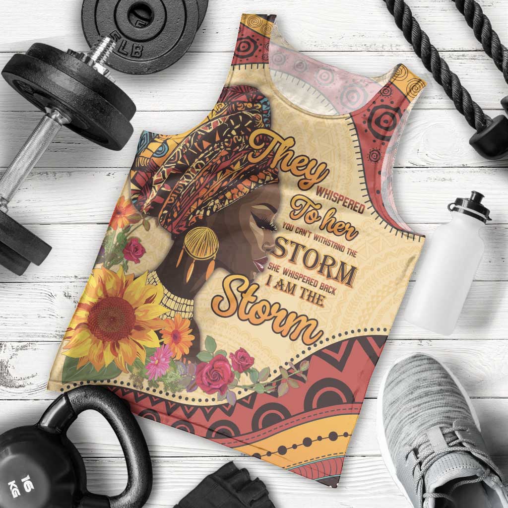 Black History Month Men Tank Top African Woman Afro I Am The Storm - Wonder Print Shop