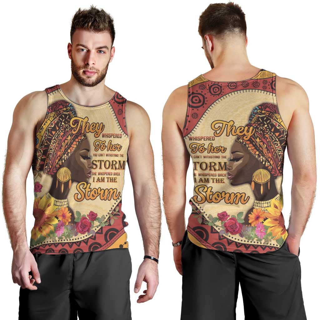 Black History Month Men Tank Top African Woman Afro I Am The Storm - Wonder Print Shop