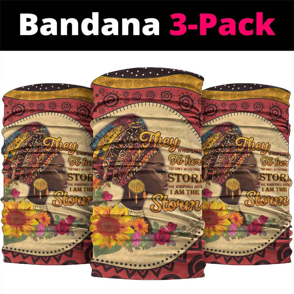 Black History Month Neck Gaiter African Woman Afro I Am The Storm - Wonder Print Shop