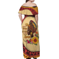 Black History Month Off Shoulder Maxi Dress African Woman Afro I Am The Storm - Wonder Print Shop