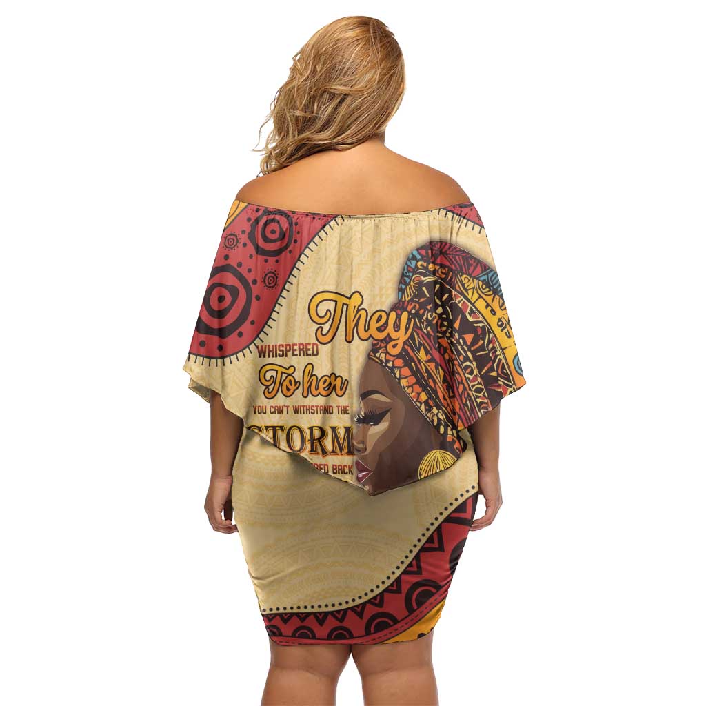 Black History Month Off Shoulder Short Dress African Woman Afro I Am The Storm - Wonder Print Shop