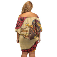 Black History Month Off Shoulder Short Dress African Woman Afro I Am The Storm - Wonder Print Shop